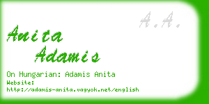 anita adamis business card